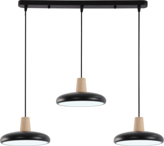 Подвесная LED-люстра Valeso XI3342-3 Черный + дерево,3000K, 4200K, 6000K