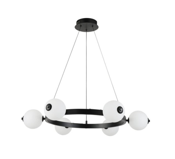 Подвесная LED-люстра Valeso G 2916/6 120W Черный, 3000K-6500K, пульт 2.4G с затемнением