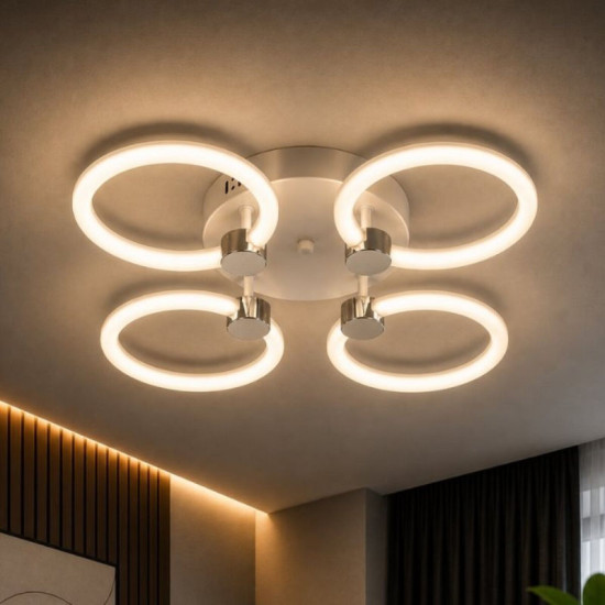 Потолочная LED люстра Valeso G 2588/4 WT+CH 56W,3000K-6500K Тип пульта дистанционного управления: 2.4G Remote