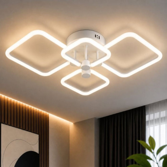Потолочная LED люстра Valeso G 2589/2+2 WT 72W,3000K-6500K, Пульт: 2.4G с затемнением