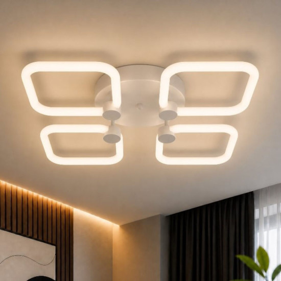 Стельова LED люстра Valeso G 2589/4 WT 56W,3000K-6500K, Пульт: 2.4G із затемненням
