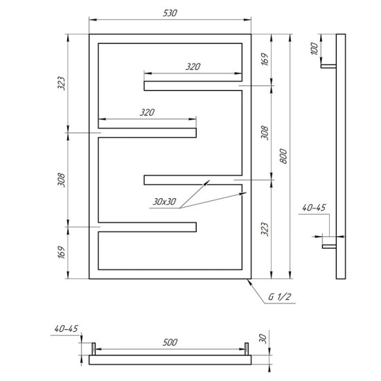 Полотенцесушитель Genesis Aqua Infinite DRY 80x53 черный
