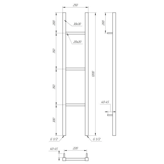 Полотенцесушитель Genesis Aqua Musa DRY 120x25 белый