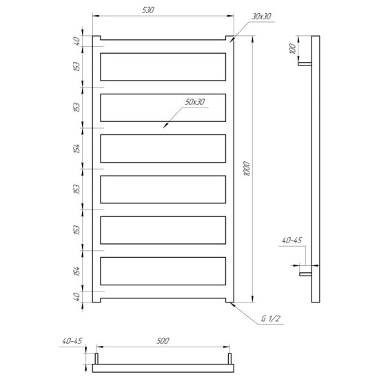 Рушникосушарка Genesis Aqua Nova DRY 100x53 білий