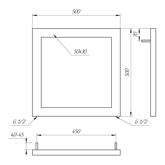 Полотенцесушитель Genesis Aqua Simple DRY 50x50 белый