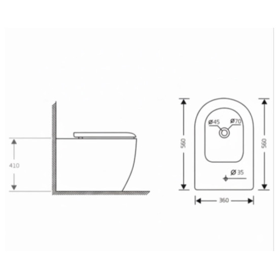 Биде напольное Qtap Jay 560х360х410 мм, White QT07443375W