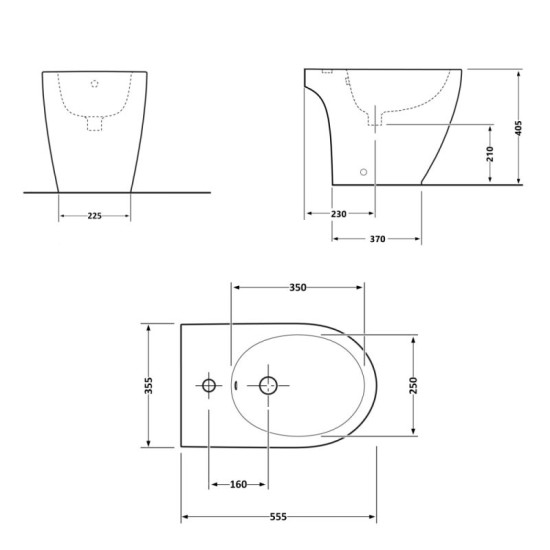 Біде підвісне Qtap Presto 540×340×400 White QTPRE29W43056