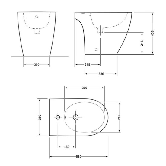 Біде підвісне Qtap Presto Quadro 525×340×400 мм, White QTPRE29W49124