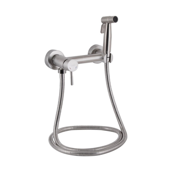 Гигиенический душ со смесителем Lidz Aria 110 округлый LDARI110NKS43393 Nickel