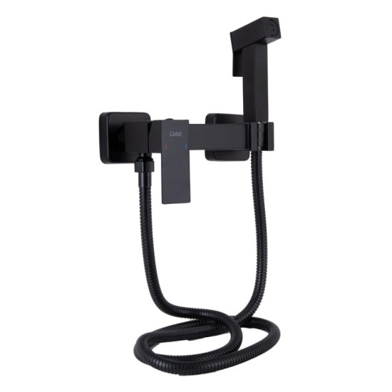 Гигиенический душ со смесителем Lidz Kubis 110 Black LDKUB110BLA46104 прямоугольный