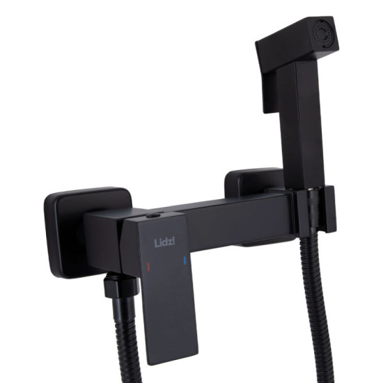 Гигиенический душ со смесителем Lidz Kubis 110 Black LDKUB110BLA46104 прямоугольный