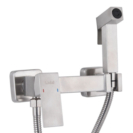 Гигиенический душ со смесителем Lidz Kubis 110 Nickel LDKUB110NKS46103 прямоугольный