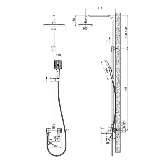 Душевая система Qtap Arvin QTARV111CRM48643 Chrome