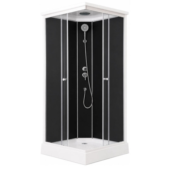 Душевой бокс Lidz Kubis SB90x90.SAT.LOW.GR, стекло тонированное 4 мм
