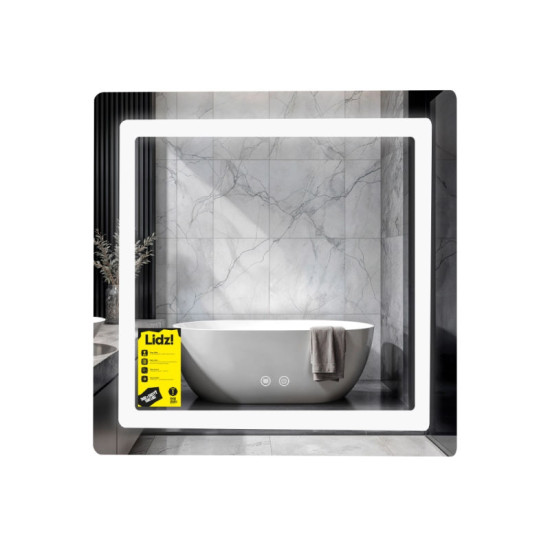 Зеркало Lidz Kubis (KU2) 700х700 с LED-подсветкой Touch, с антизапотеванием, с диммером, рег. яркости LDKU70070049288