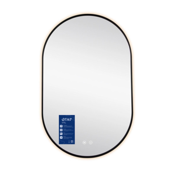 Дзеркало Qtap Scorpio (SC1) з LED-підсвічуванням Touch, з антизапотіванням, з диммером, рег. темп. кольори Black QTSC500800
