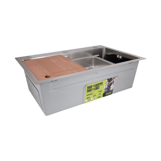 Кухонная мойка Lidz Handmade H6845 Brushed Steel 3,0/1,0 мм LDH6845BRU49455