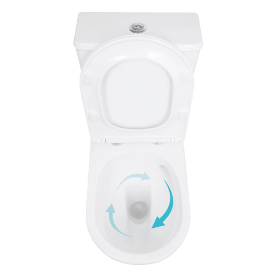 Унитаз-компакт Qtap Leo Ultra Quiet 620×355×790 мм с сиденьем Soft-close, White QTLEO27W49261