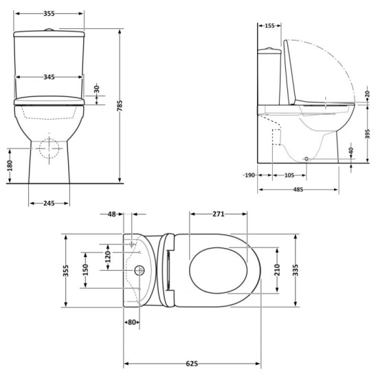 Унитаз-компакт Qtap Leo Ultra Quiet 620×355×790 мм с сиденьем Soft-close, White QTLEO27W49261