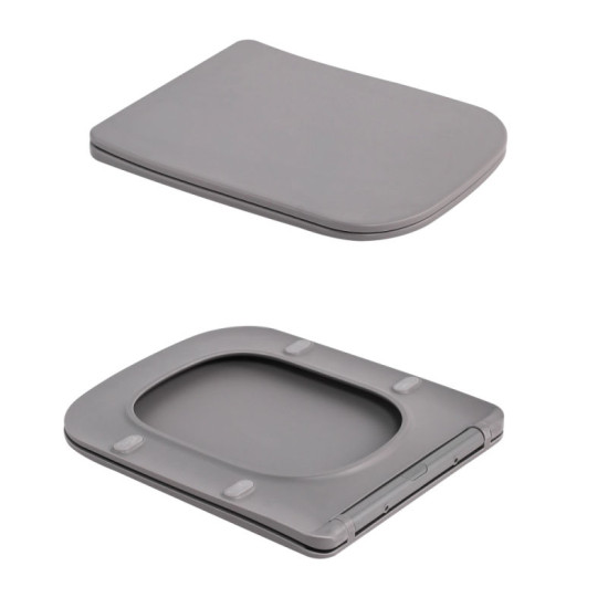 Унитаз подвесной Qtap Tern Ultra Quiet 520×345×325 мм, Stone grey, с сиденьем Slim Duroplast / Soft-close / Quick Release QTTER26SG49000