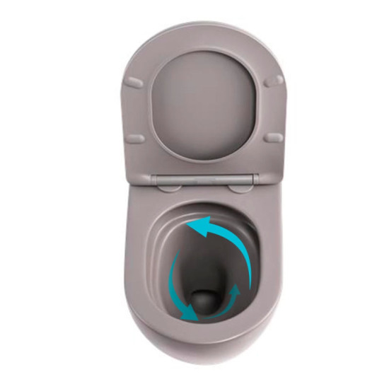 Унитаз подвесной Qtap Robin Ultra Quiet 490×365×325 мм, Stone Grey, с сиденьем Slim Duroplast / Soft-close / Quick Release QT13332381АSSG