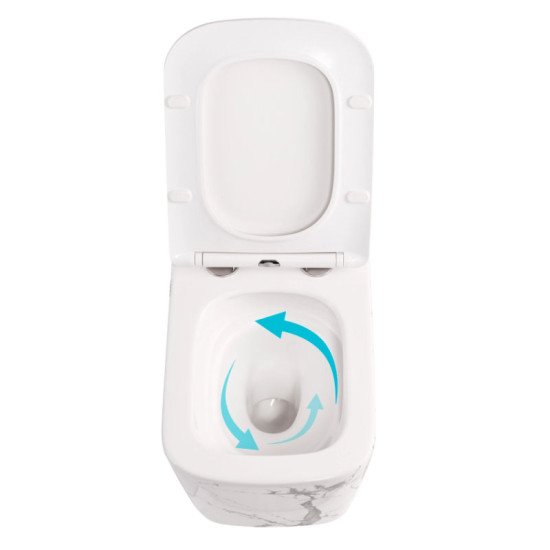 Унитаз подвесной Qtap Tern Ultra Quiet 490×365×325 мм, Marble, с сиденьем Slim Duroplast / Soft-close / Quick Release QT17332303ASMR