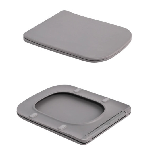 Унитаз подвесной Qtap Tern Ultra Quiet 490×365×325 мм, Stone Grey, с сиденьем Slim Duroplast / Soft-close / Quick Release QT17332303ASSG