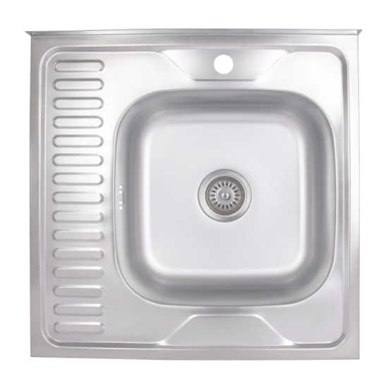 Кухонна мийка Brinex 6060-R 0,6 мм Satin (BRIN6060RSAT06)