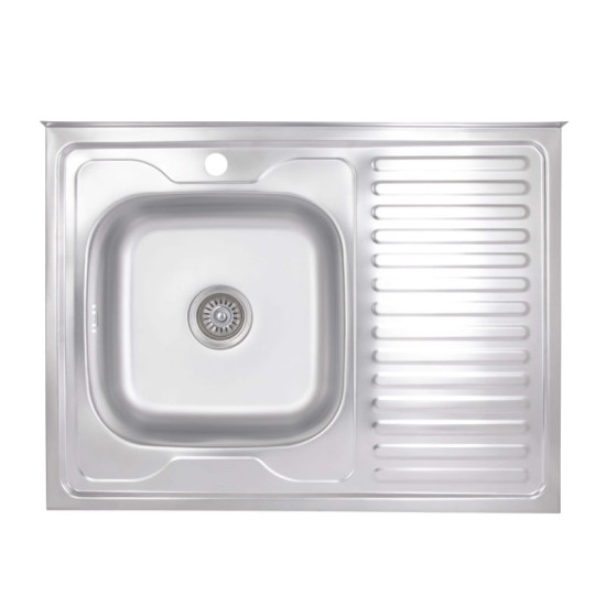 Кухонная мойка Brinex 6080-L 0,6 мм Satin (BRIN6080LSAT06)