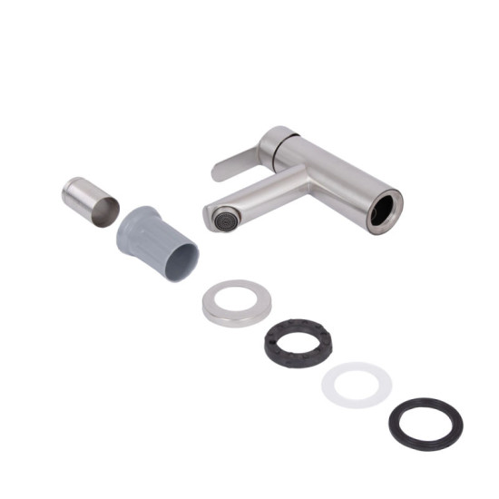 Змішувач для раковини Brinex Pure 001F Nickel BRIPUR001FNKL