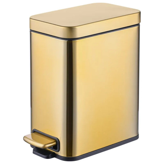 Ведро для мусора Mixxus Premium Quadro-TC0105 Brushed Gold 5 л (матовое золото) (MI8394)
