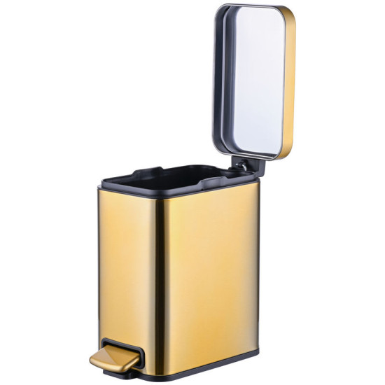 Ведро для мусора Mixxus Premium Quadro-TC0105 Brushed Gold 5 л (матовое золото) (MI8394)