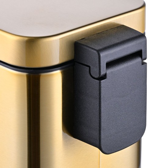 Ведро для мусора Mixxus Premium Quadro-TC0105 Brushed Gold 5 л (матовое золото) (MI8394)
