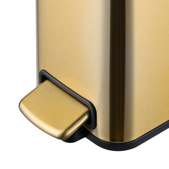 Ведро для мусора Mixxus Premium Quadro-TC0105 Brushed Gold 5 л (матовое золото) (MI8394)