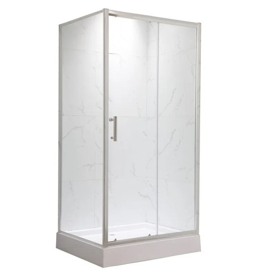 Душевая кабина Mixxus HARD SCT01-120x80x198-TR Chrome NEW прозрачное стекло 5мм (MI8428)