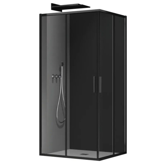 Душова кабіна без піддону Koer SR SC10-90x90x195-TR-07 прозоре скло Easy Clean 6мм, графіт (KR5944)