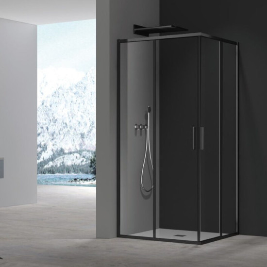Душова кабіна без піддону Koer SR SC10-90x90x195-TR-07 прозоре скло Easy Clean 6мм, графіт (KR5944)