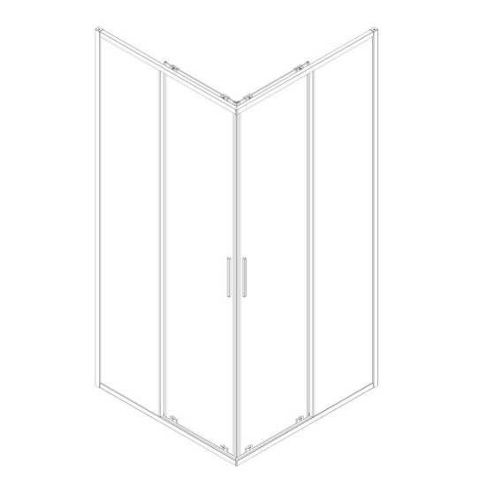 Душова кабіна без піддону Koer SR SC10-90x90x195-TR-12 прозоре скло Easy Clean 6мм, матове золото (KR5943)