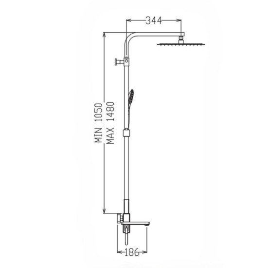 Душевая система Koer KB-56009-12 (матовое золото) (KR5989)