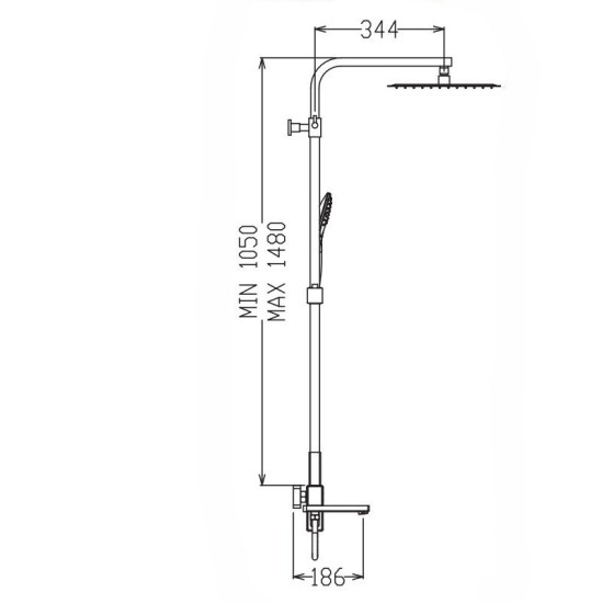 Душевая система Koer KB-56039-01 (хром) (KR5995)