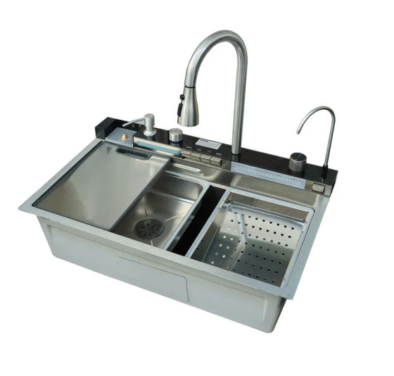 Кухонна мийка Mixxus MH7546-SET-06 Decor SS Color із вбудованим змішувачем (MI8465)