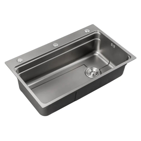 Кухонна мийка Mixxus MS6846-Set-01 Micro Decor Graphite (3.0/0.8) комплект (графіт) (MI8388)