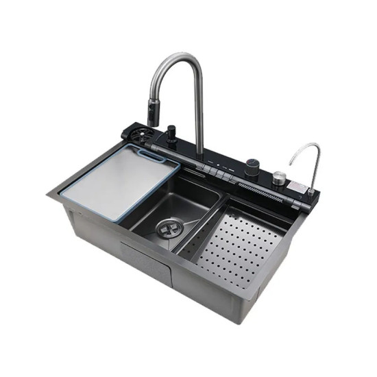 Кухонна мийка Zerix ZH7546-SET-05 Decor Graphite (ZM5592)