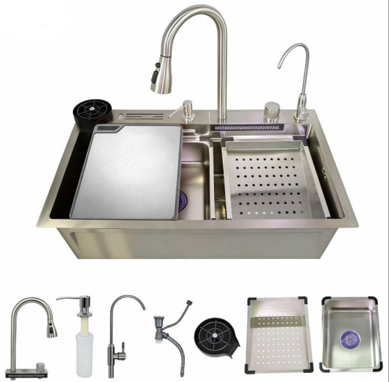 Кухонна мийка Zerix ZH7546-SET-06 Decor SS Color (ZM5596)
