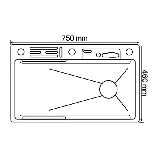 Кухонная мойка Zerix ZH7546-SET-07 Micro Decor Graphite (ZM5591)