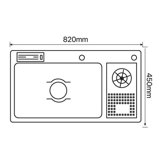 Кухонная мойка Zerix ZH8245-SET-08 Micro Decor Graphite (ZM5594)