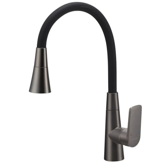 Кухонный смеситель Mixxus Premium Matis 011-T (NUT) Graphite Refl.Black (граф.+сил.излив черный) (MI8268)