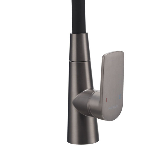 Кухонный смеситель Mixxus Premium Matis 011-T (NUT) Graphite Refl.Black (граф.+сил.излив черный) (MI8268)