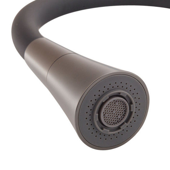 Кухонный смеситель Mixxus Premium Matis 011-T (NUT) Graphite Refl.Black (граф.+сил.излив черный) (MI8268)