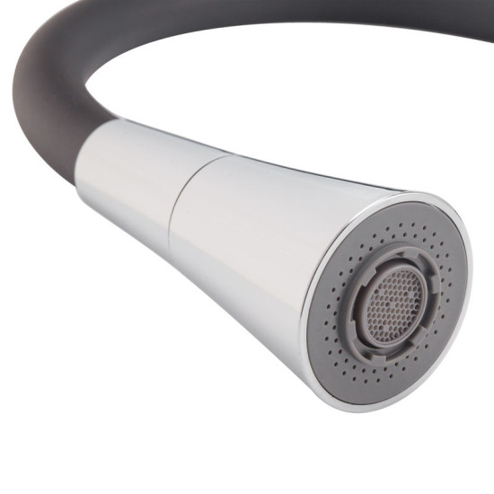Кухонний змішувач Mixxus Premium Matis 011-T (NUT) Refl.Black (хром+силік.вилив чорний) (MI8266)